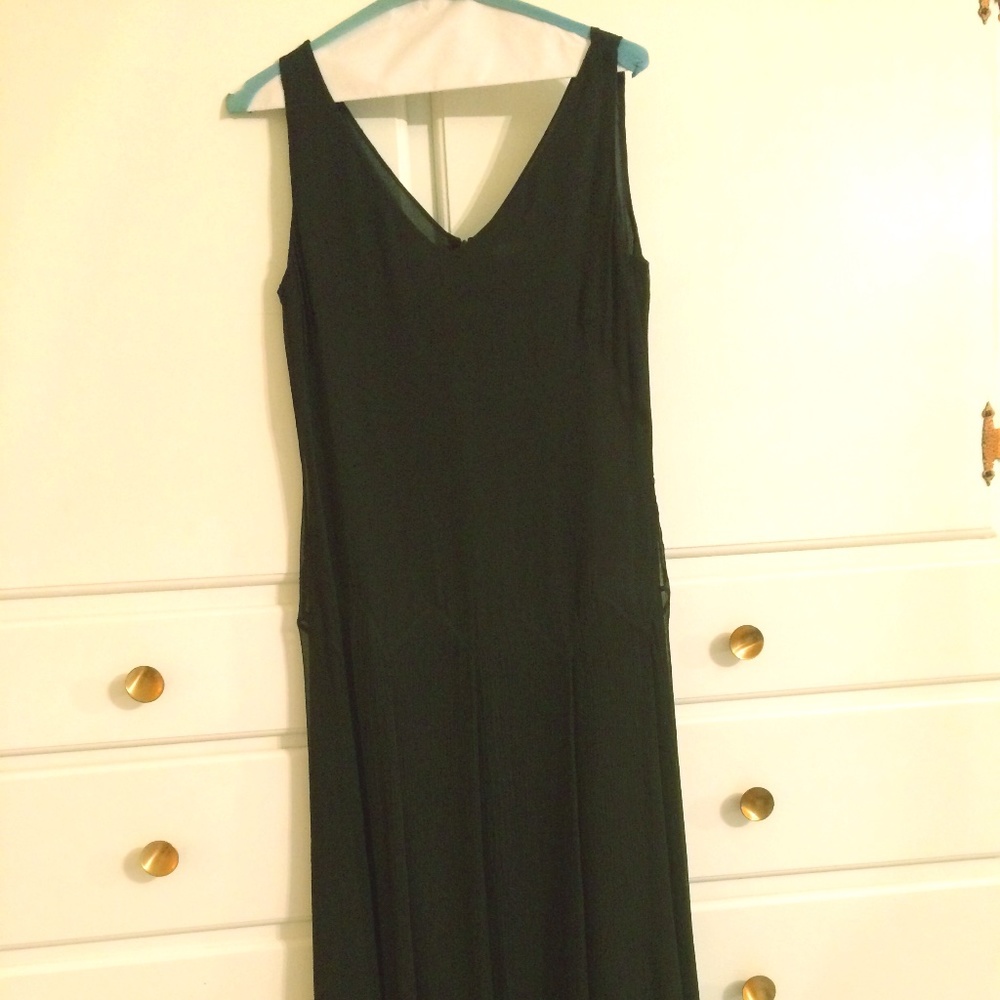 Vintage Sleeveless, Black Evening Dress